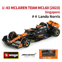 Bburago 1:43 2023 Mclaren Singapore MCL60 F1 Formula Car Die Cast Vehicles Collectible Model Racing Toys 1