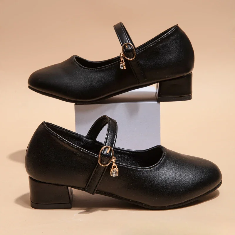 Fashion Girl Princess Shoes Comfor Kids Leather Shoes Anti Slip Girls' Shoes Soft Soled Child Shoe Simple Girls Leather Shoe 3