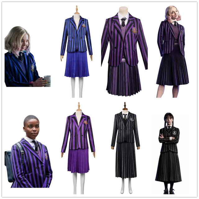 Wednesday Addams Wednesday Cosplay Costume School Uniform Outfits Halloween  Carnival Party Suit For Adult Kids - AliExpress