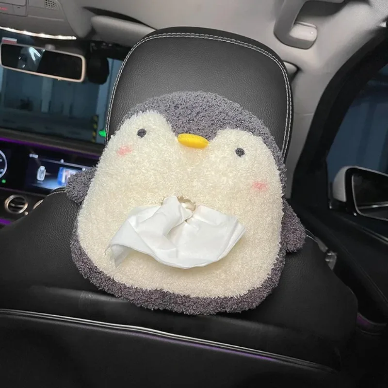 Car Tissue Box Cute Plush Animals Napkin Tissue Paper Holder Portable Drawer Box Car Seat Back Armrest Box Tissue Boxes Bag 6