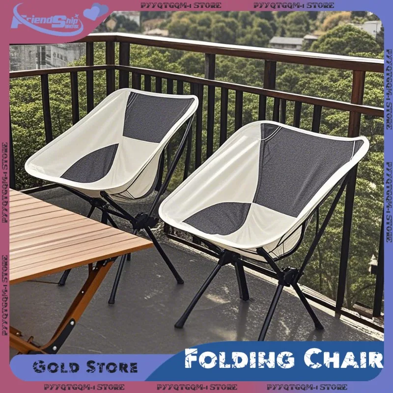 Ultralight Folding Outdoor Chair Waterproof Oxford Fabric for Garden Camping Beach Picnic Moon Chair Portable Travel Hiking Gear Folding Chair