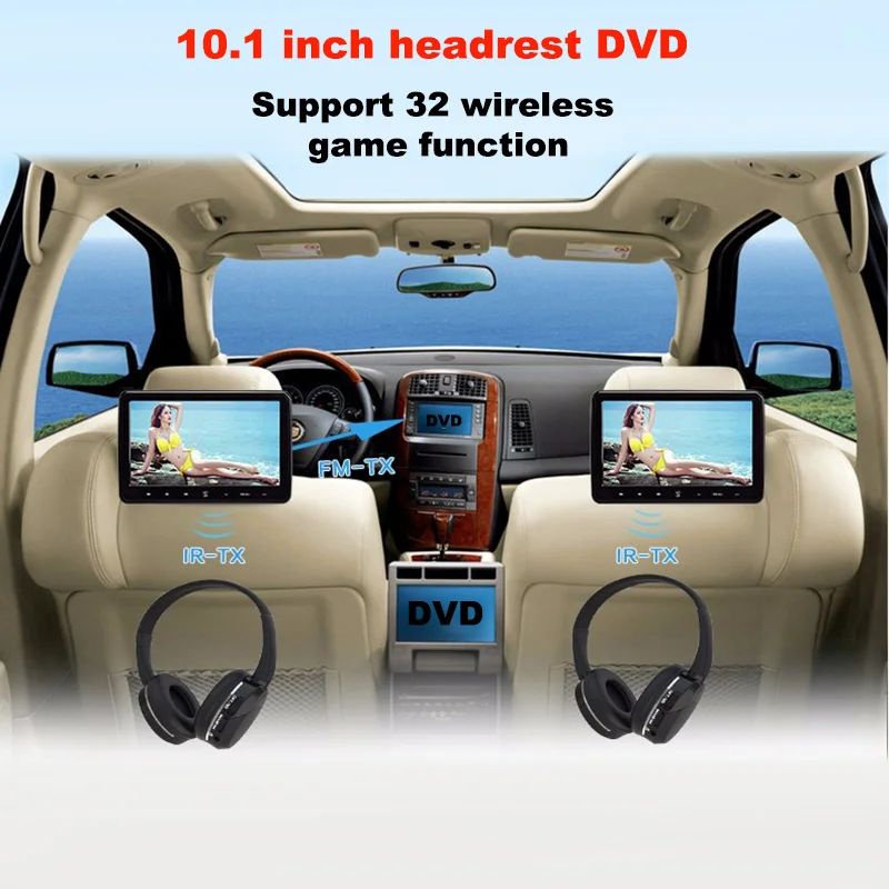 10.1'' Car DVD 1080P HD Car Screen Rear Seat Headrest Monitor DVD/VCD ...