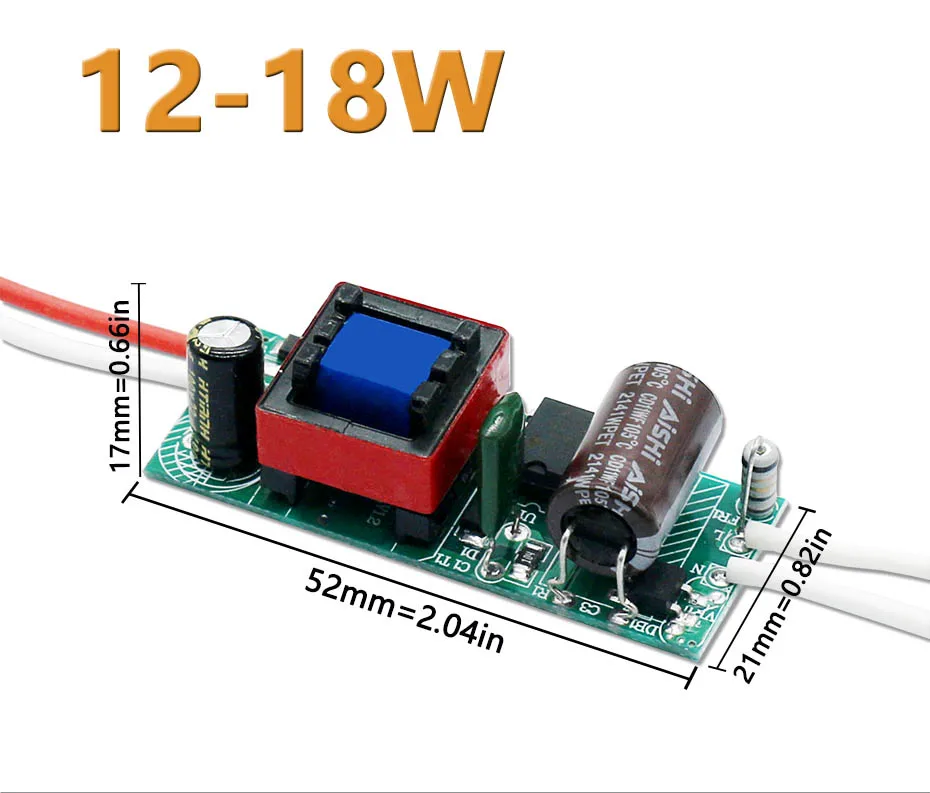 Description Picture 6 of itemLED Isolation Driver 2-3W 3-5W 4-7W 8-12W 12-18W 18-24W 250mA±5% LED Downlight Spotlight Bulb Drive Power Lighting Transformer
