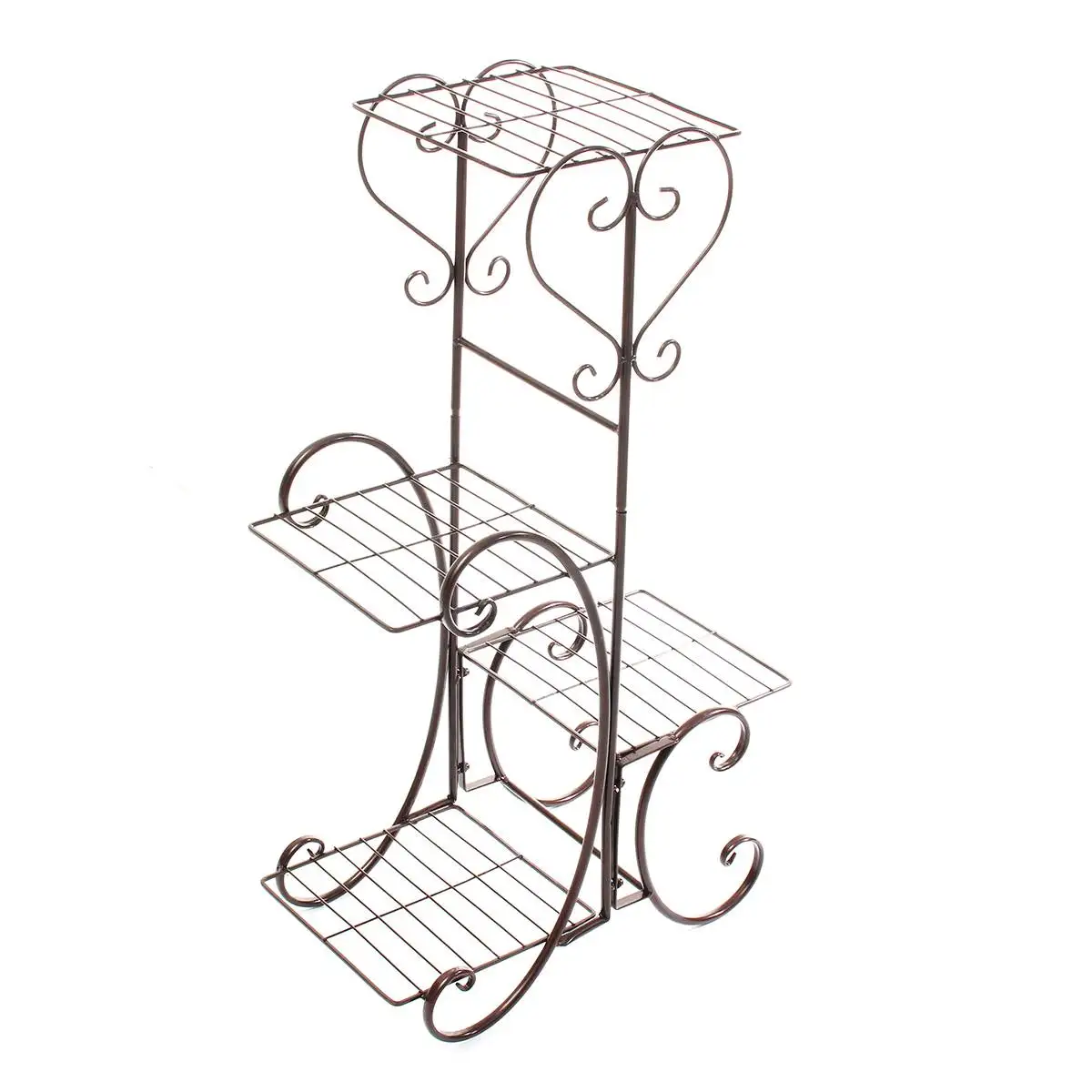 4 Layers Flower Stand Rack Storage Shelf Iron Plant Holder Home Garden Flower Pot Organizer Living Room Balcony Storage Rack