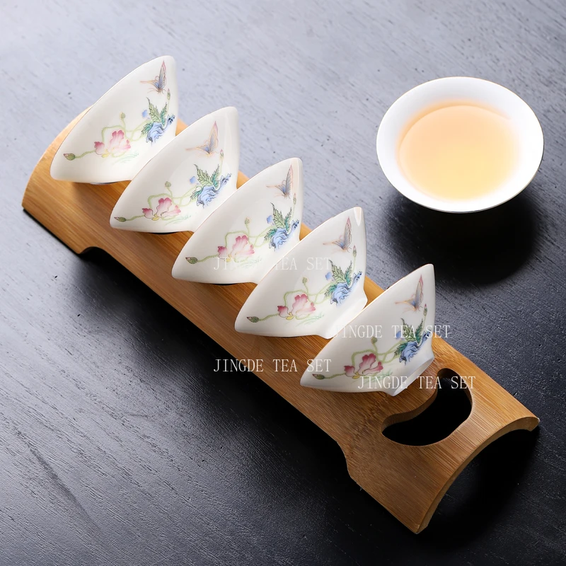 50ml Sheep Fat Jade Bucket Hat Cup Drinking Green Tea Cups At Home Dehua White Porcelain Kung Fu Tea Cup High End Tea Set