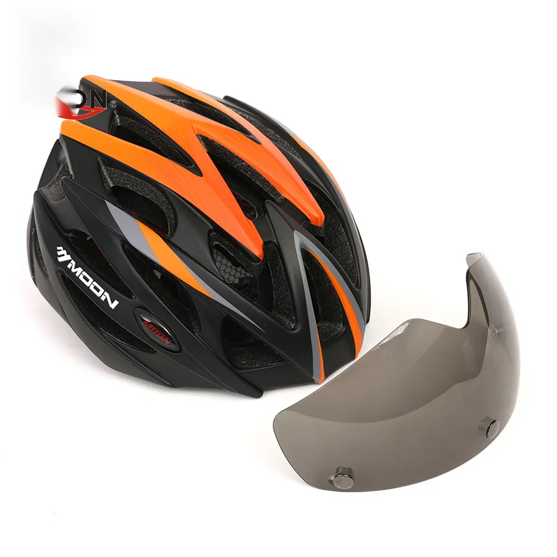 Zintegrowany magnetyczny kask rowerowy MOON z przednią szybą do roweru górskiego i szosowego_voghion.com