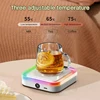 Coffee Mug Warmer DC5V USB Cup Warmer 3 Gear Temperature Heating Coasters Plate Pad for Tea Water Milk with Colorful Night Light 1