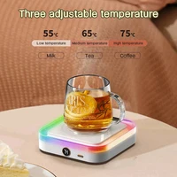 Coffee Mug Warmer DC5V USB Cup Warmer 3 Gear Temperature Heating Coasters Plate Pad for Tea Water Milk with Colorful Night Light 1