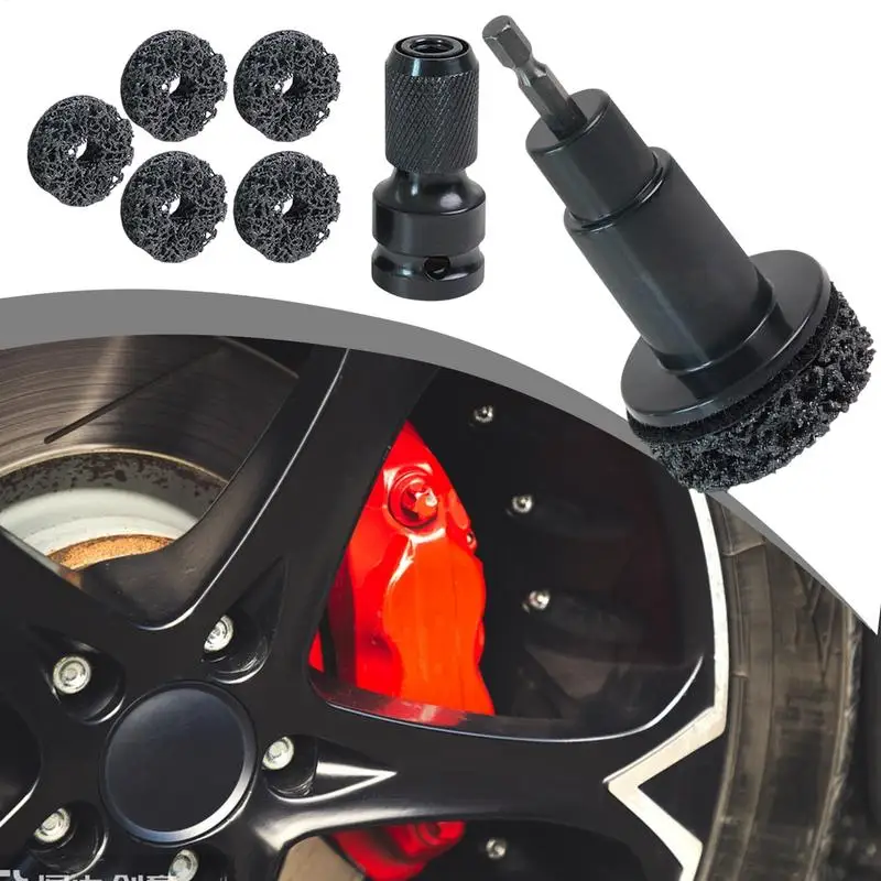 car Wheel Hub Grinder Rust Grinding Removal Tool auto Wheel Hub Brush Brake Grinding Cleaner Kit Rust Remover Polishing Tool