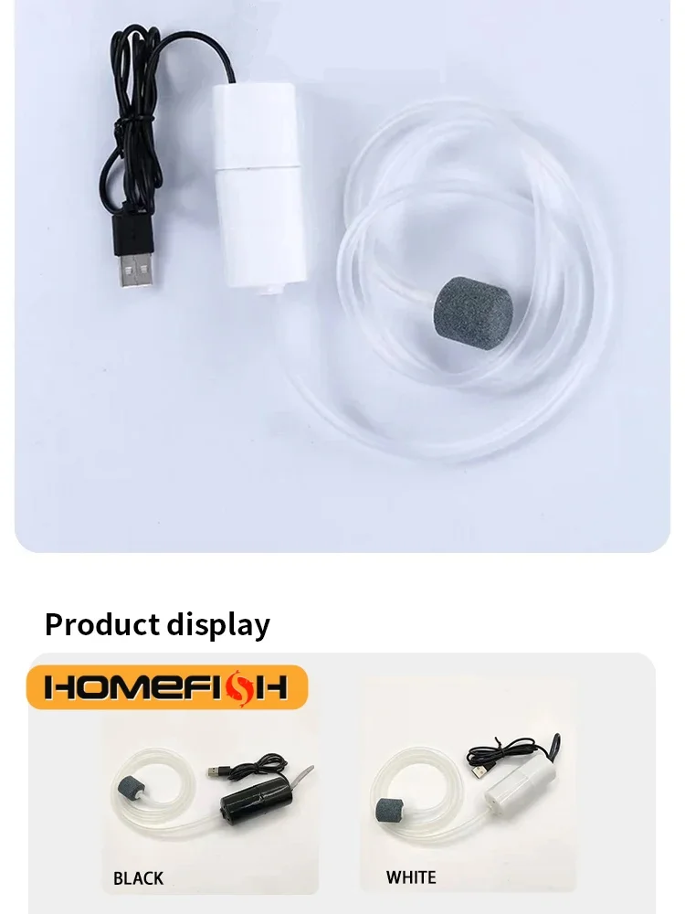 Portable USB Aquarium Air Pump Mini Oxygenator Fish Tanks Aquatic Accessories