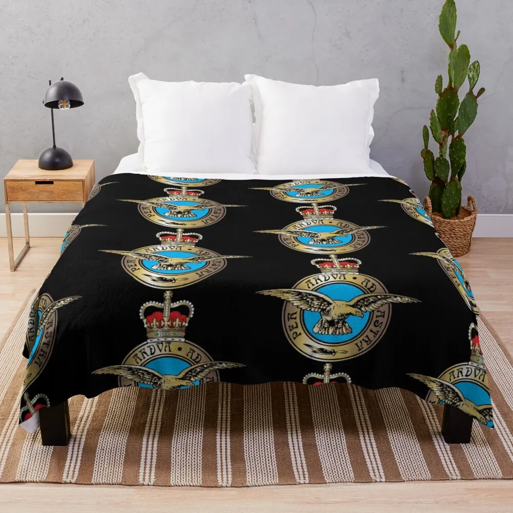 

Royal Air Force Badge Throw Blanket Flannel Soft Soft Beds Blankets