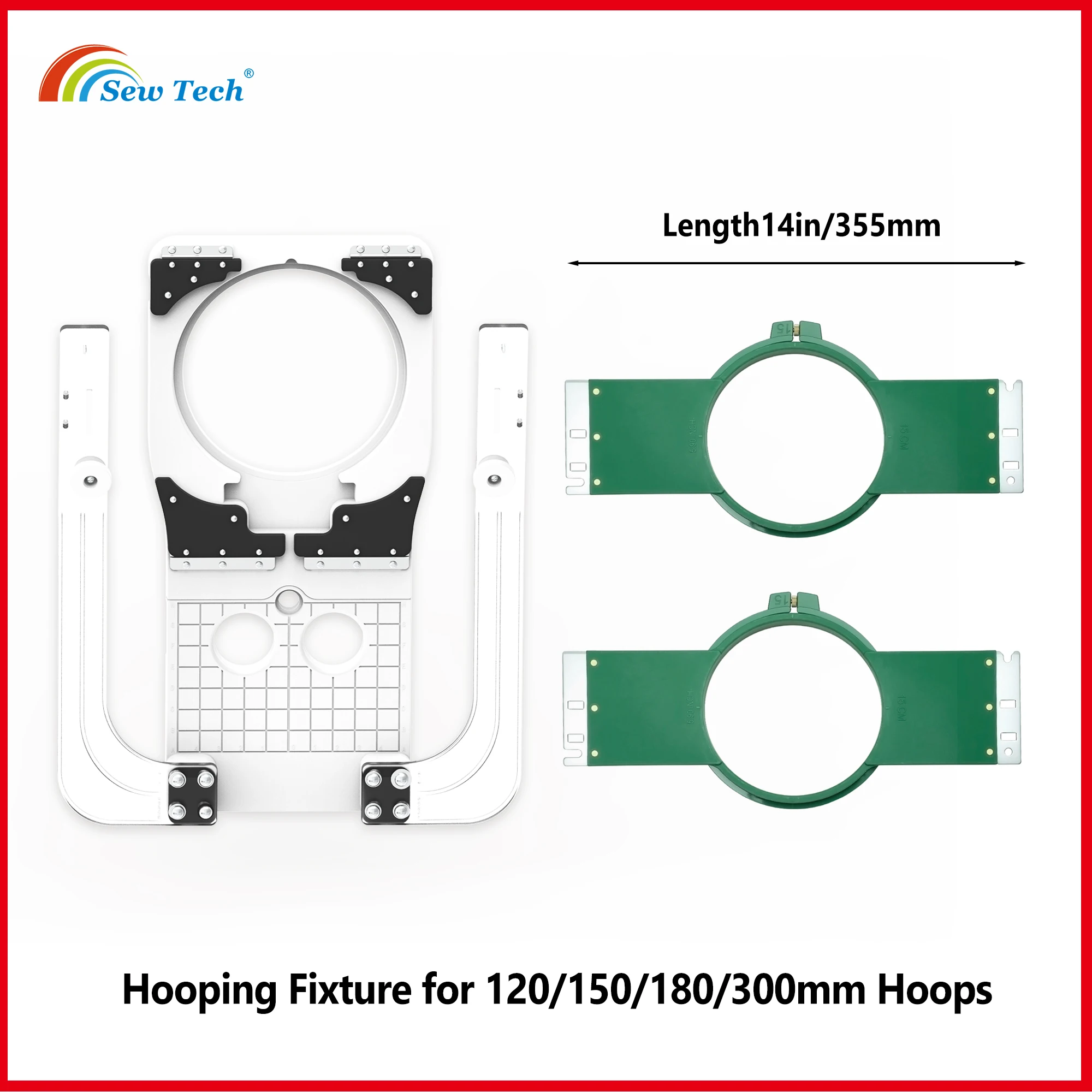 

Sew Tech Hooping Fixtures for Tubular Hoops of Tajima Toyota Happy SWF Embroidery Machines