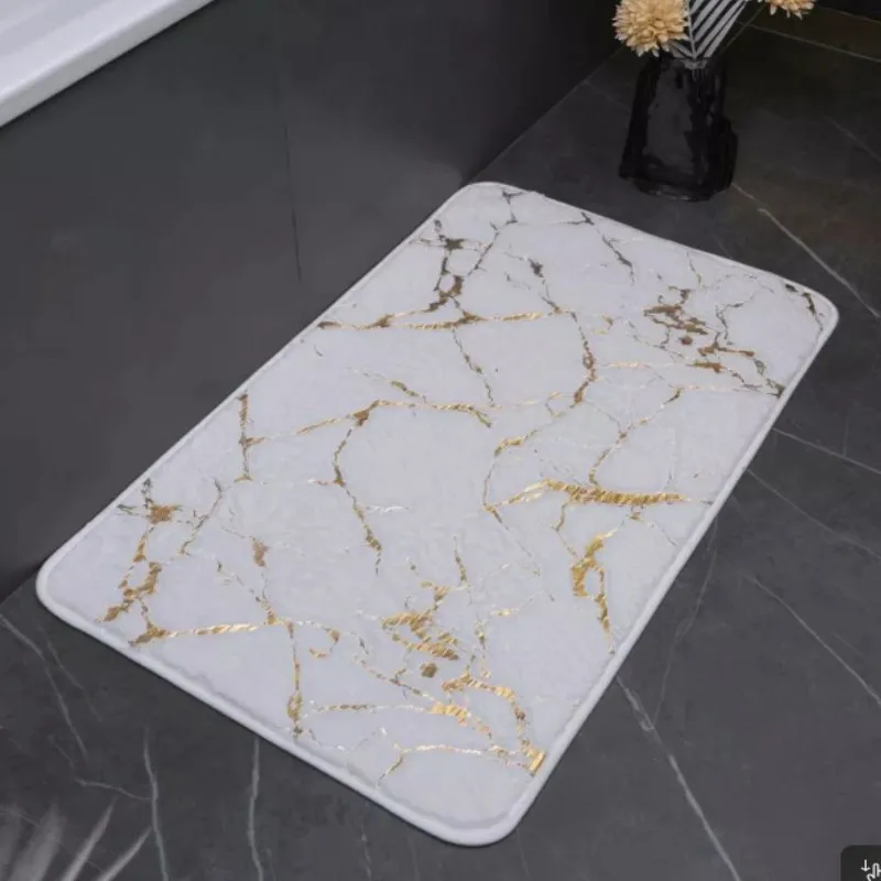 Bathroom mat Non-Slip Quick Dry Machine Washable Marble Shower Rug Big Floor Carpet For Bathroom Bedroom