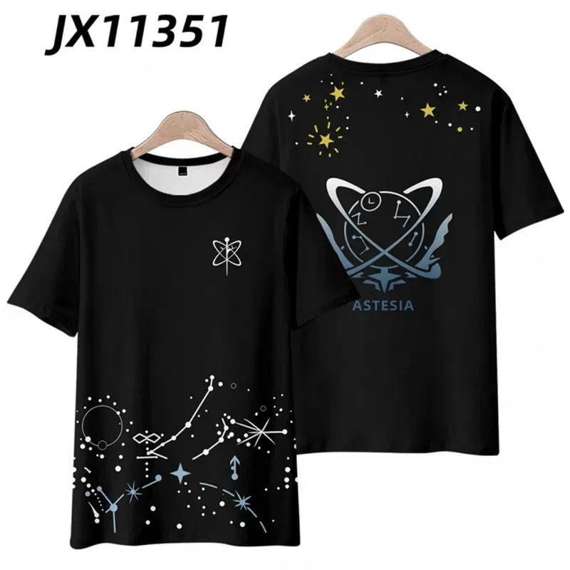 Arknights astesia 3d printing T-shirt summer fashion round neck short sleeve kimono popular game streetwear