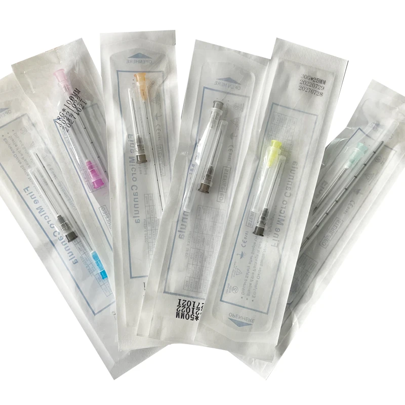 Disposable cannula needles Disposable needles Beauty needles Micro Tip Blunt Cannula for Filler 18G 20G 21G 22G 23G 25G 27G 30G Disposable Sterile Nose/Lip Micro Cannula 50pcs