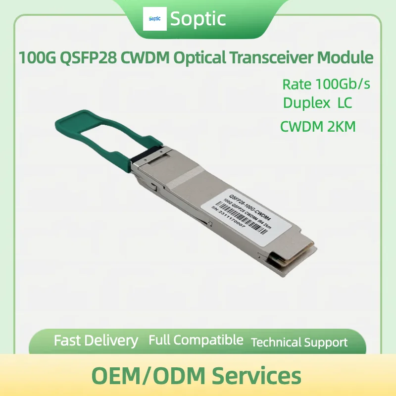 

SFP Module 100G QSFP28-100G-CWDM4 IR4 1310nm 2km LC 100G QSFP28 Rate 100G Optical Fiber Module for cisco compatible