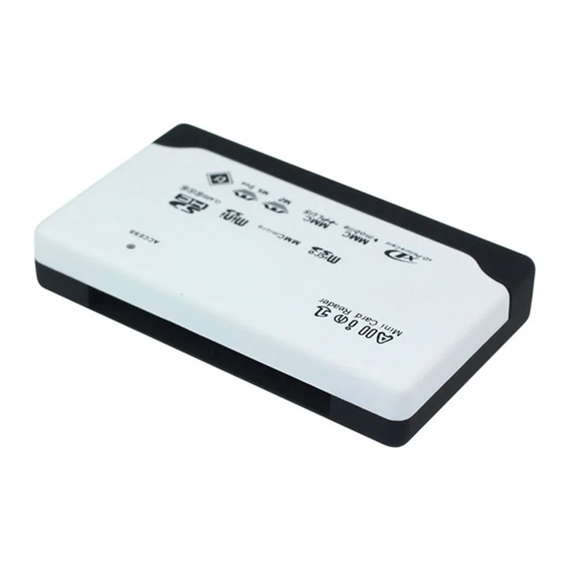 고속 데이터 변속기 올인원 카드 리더, 지지대 TF CF SD 미니 SD MS XD 블랙, USB2.0 메모리 카드 리더