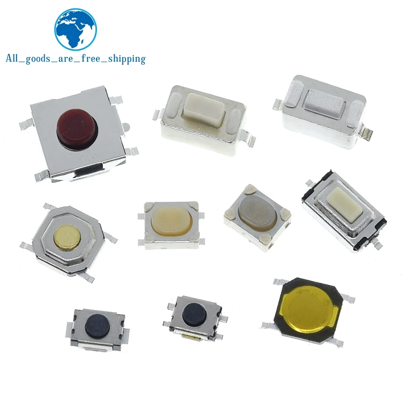 10PCS 3*6 3*4 4*4 SMD Tactile Tact Push Button Switch 2Pin 4Pin Touch Micro Switch 3x4x2 3x6x4.3 3x6x2.5 3x6x5 4x4x1.5 4*4*2.5