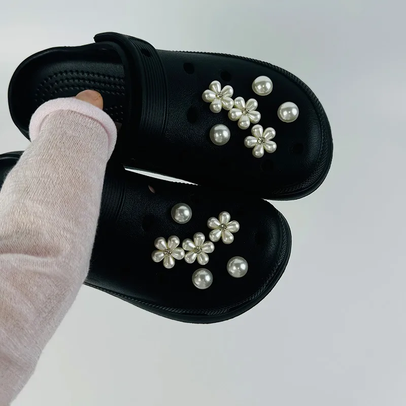 12-teiliges Sommer-Mode-Schuhcharms-Set, Zubehör für Clogs, Schuhschnallen, Wasserdiamanten, Perlen, Blumen, DIY 3D-Schuhdekorationen – Detail 10