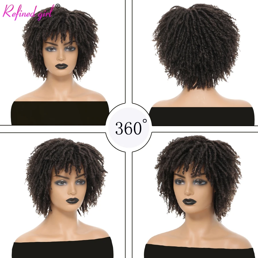 Synthetic Hair Knotless Braided Wigs Dreadlock Hair Wig For Black Men Women Natural Black Synthetic Dreadlocks Wig