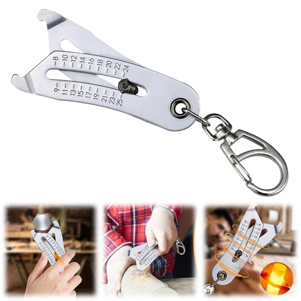 Bolt Size Finder Keychain Portable Thread Size Verification Tool Bolt Size and Thread Identifier Gauge for Professionals