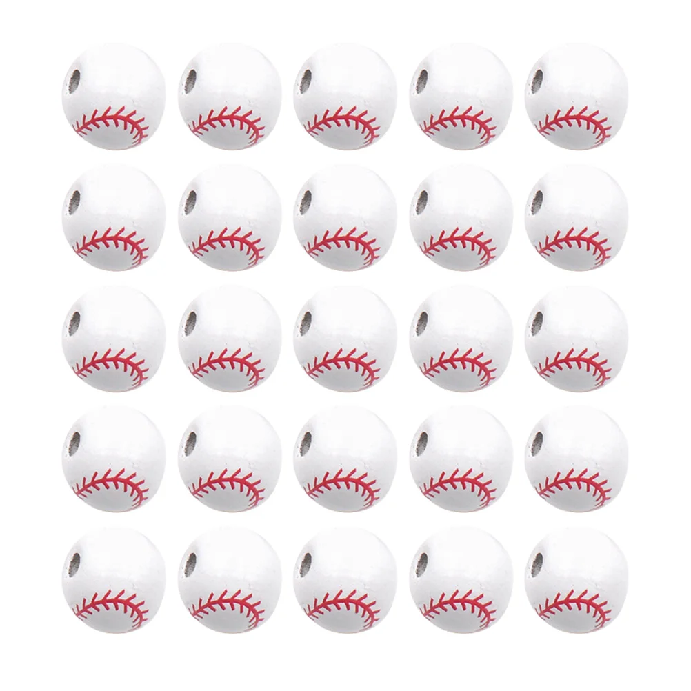 

Football Beads Wooden Baseball Loose Basketball Accessories Necklace DIY Material
