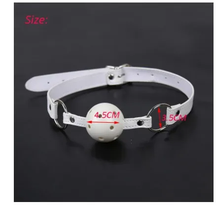 45mm White PU Leather Breathable Ball Gag Mouth Restraint BDSM Erotic Sexy Cosplay Flirting Sex Toys For Coupl_voghion.com