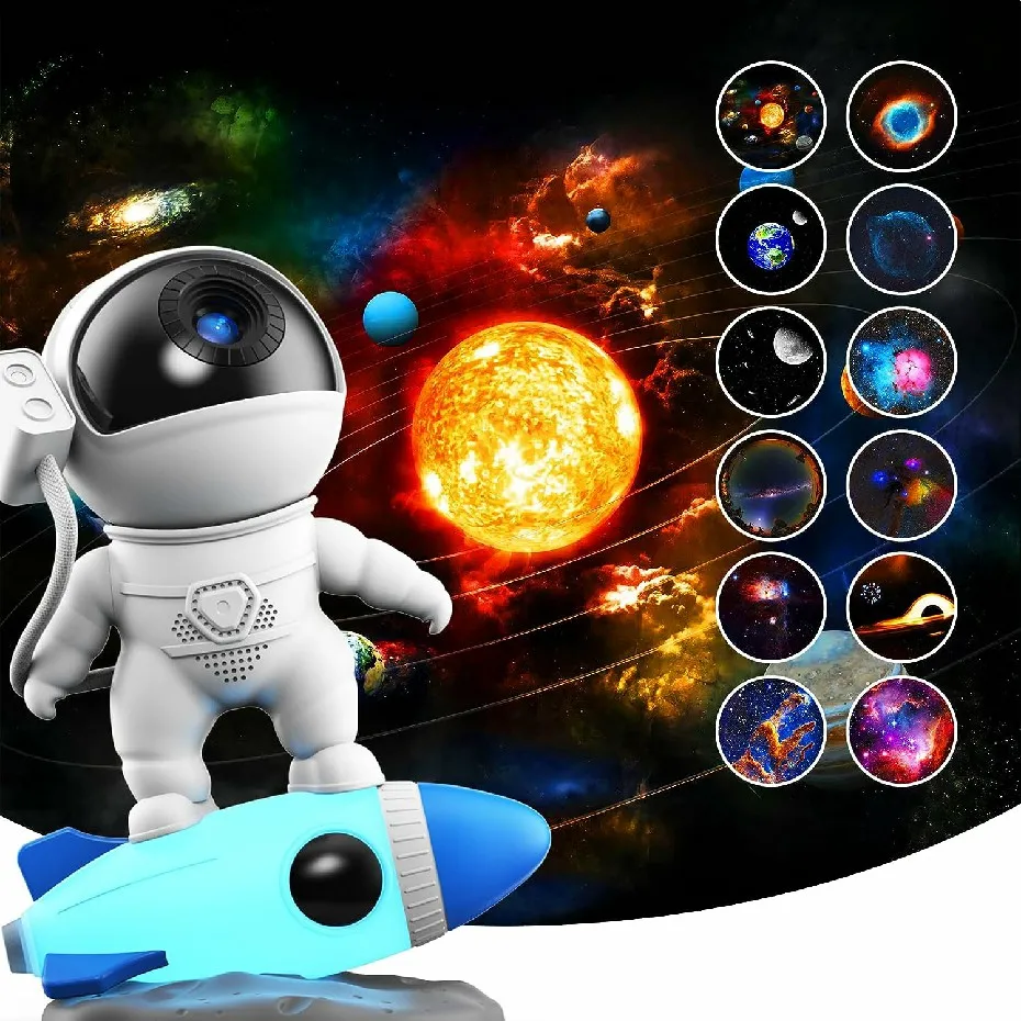 

12 in 1 Galaxy Star Projector LED Night Light Starry Sky Rocket Astronaut Porjectors Lamp For Bedroom Home Decorative Kid Gifts