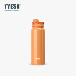 Tyeso Stainless Steel Insulated Thermal Water Bottle and Tumbler - 750ML (Orange)