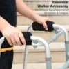 2Pcs Walker Grips Padded Hand Covers Washable Walker Handle Grips Anti Slip Soft Black Moisture Wicking for Senior Elderly 3