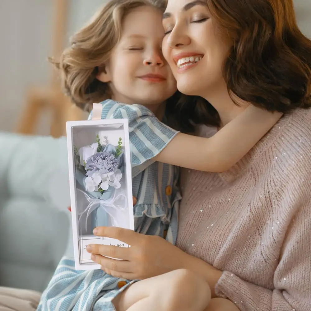 Carnation Flower Bouquet Multipurpose Decorative Flower Box Floral Set Realistic Artificial Bath Floral For Mother's Day Birthda