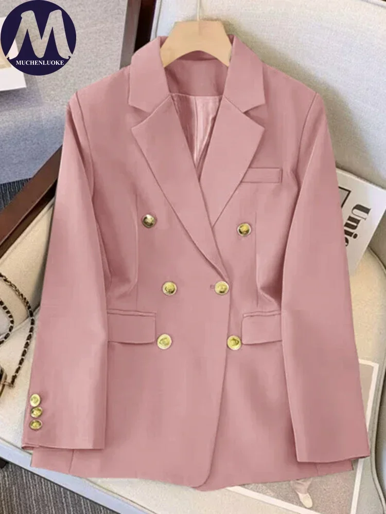 Women Coat 2025 Spring Autumn New Korean Fashion Slim Fit Temperament Blazer Coats Casual High-end Loose Women's Blazers