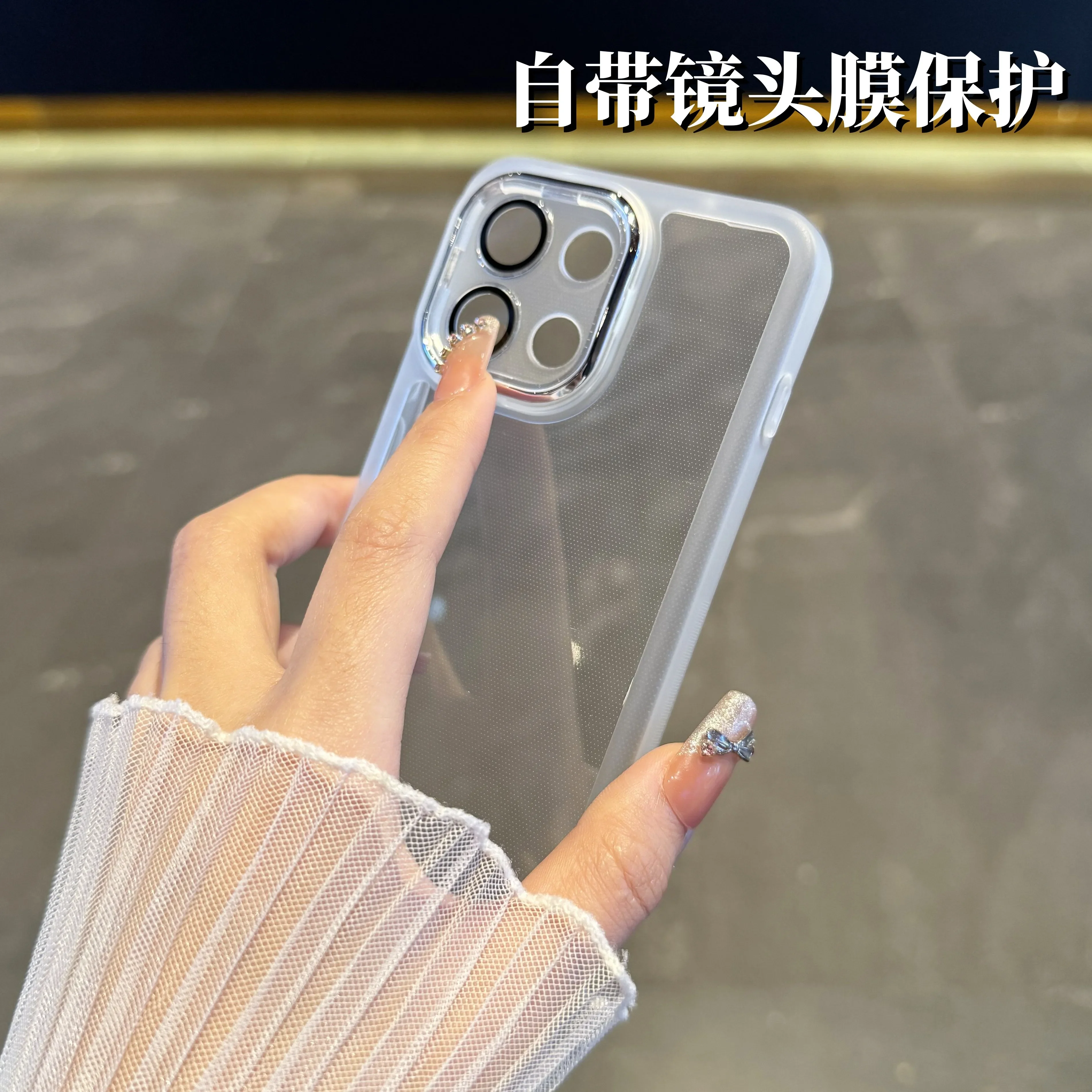 Luxury Soft Silicone TPU Shockproof Bumper Case with Lens Film Back Cover