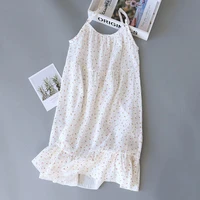 Summer Cotton Dresses Women 100% Crepe Nightgowns Ladies Gauze Comfortable Nightdress Suspenders Sleepwear For Women Home Wear - Image 2