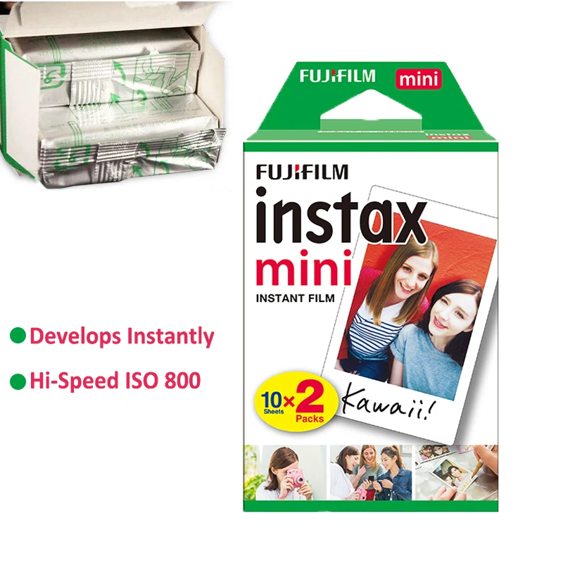Фотобумага Fuji Fujifilm Instax Mini, 10-200 листов, фотобумага с белыми краями для мгновенной печати фотоаппаратов 119, 8, 7s, 25