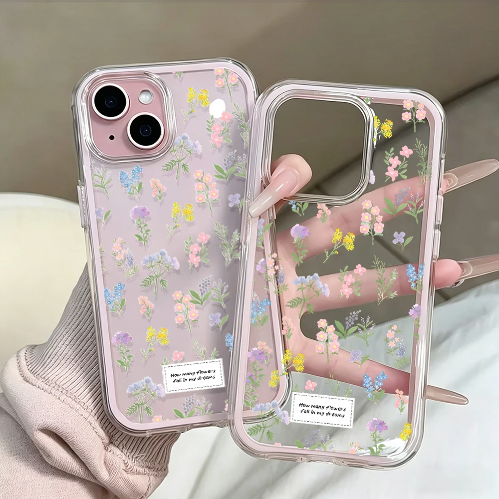 Fresh Spring Wildflower Print Clear Phone Case