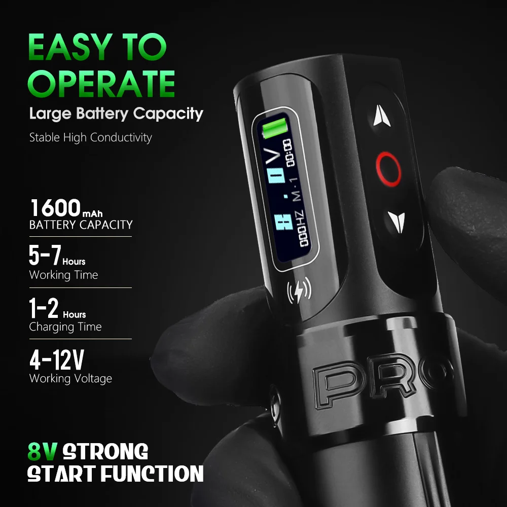 Trex 高品質のタトゥーマシン T-Rex Cordless Tattoo Pen Machine Gun with 2 Replaceable