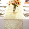 30x500cm Gold Table Runner Metallic Glitter Table Cloths Runner Metallic Roll Rectangle for Birthday Wedding Home Table Decor 1