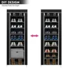 Room-saving 10-Layers 9 Lattices Non-woven Fabric Shoe Rack Black 4
