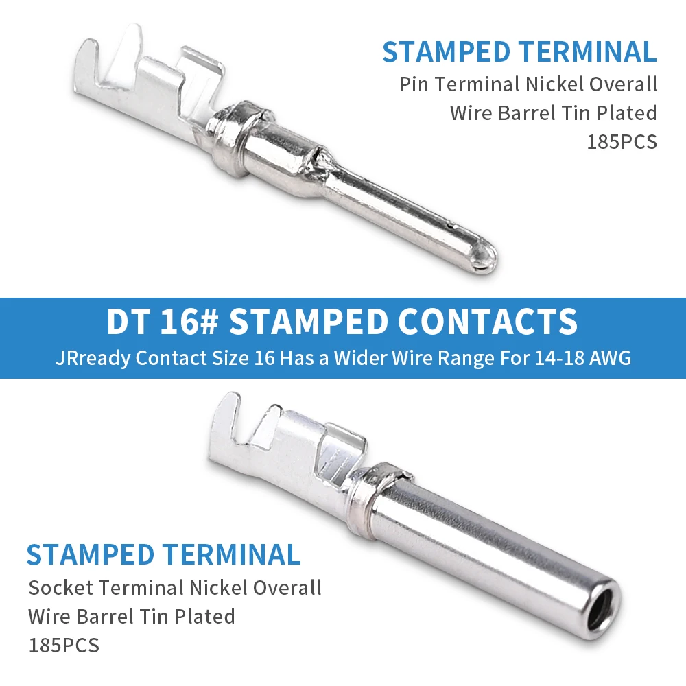 JRready ST6315 604PCS DT Deutsch Connector Kit,2 3 4 6 8 12 Pin Gray Environmentally Sealed Automotive Electrical Connectors 4