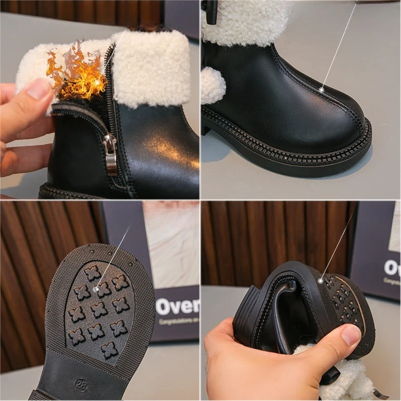 Winter Kids Thermal Ankle Boots with Breathable Lining