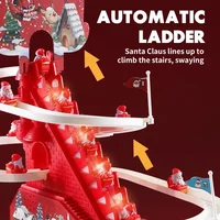 2024 Creative Electric Toy Santa Climbing Stairs Remote Control Track Slide Early Education Puzzle Christmas Toy Gift