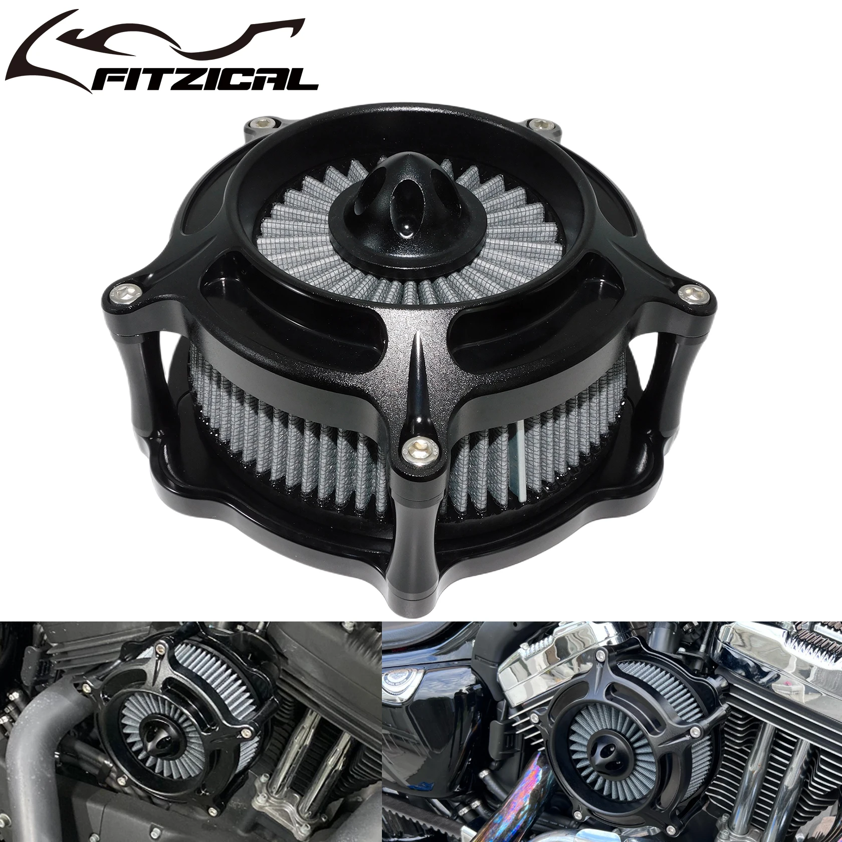 Motorcycle Air Cleaner Black Intake Filter For Harley Sportster XL