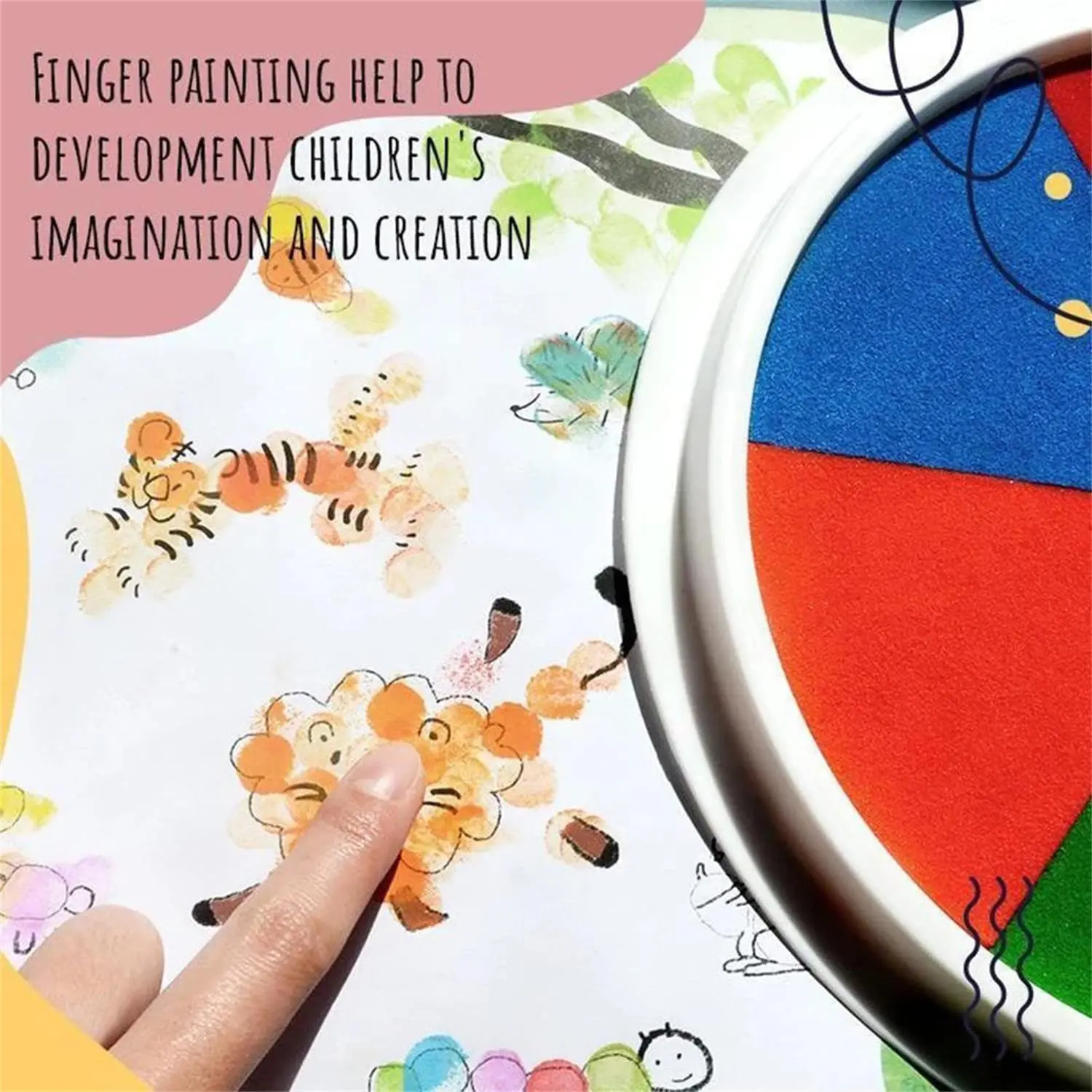 Washable Finger Painting Set for Toddlers and Kids