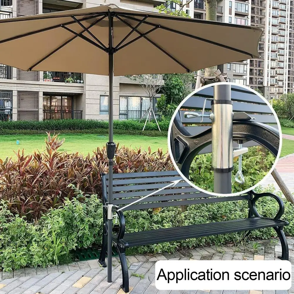 Outdoor Umbrella Clip Heavy Duty Metal Outdoor Chair Umbrella Clamp for Garden Yard Patio Beach Deck Adjustable Pole for Railing