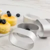 10pcs Stainless Steel Cheesecake Mold Single-sided Oval Mousse Circle Cookie Cutting Mold Kitchen Small Oven Baking Tool 4