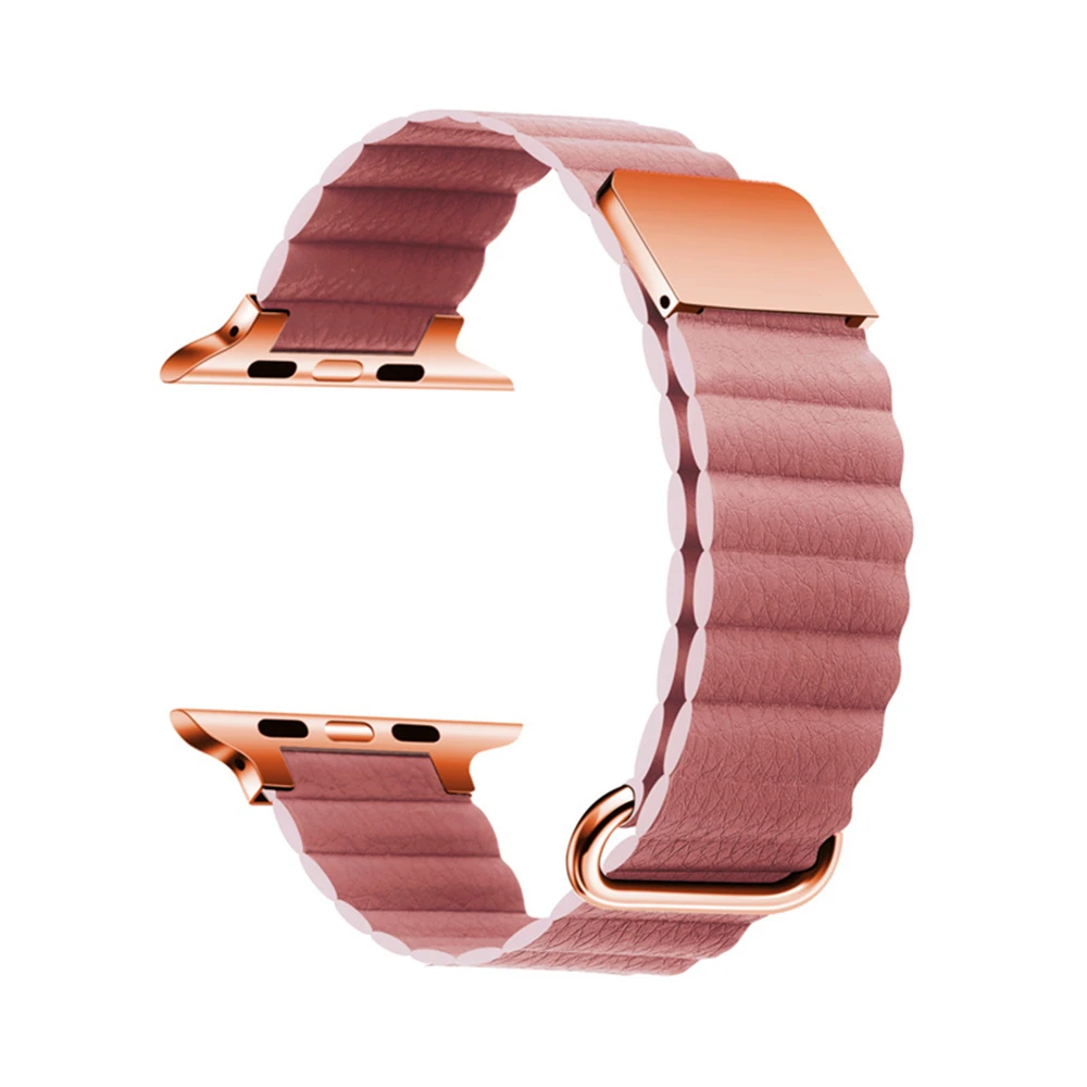 Elegant Leather Magnetic Strap for Smartwatch - Women's Fashion Bracelet