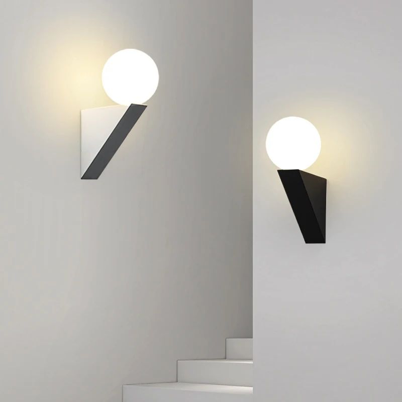 Indoor Wall Lamps for Corridor Aisle Balcony with Glass Ball Modern G9 9W LED Wall Lighting Wall Sconce for Bedroom Living Room