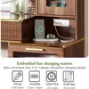 47.24" Big Modern Vanity Desk with Mirror and Lights,Makeup Vanity Desk with 5 Drawers and Storage Shelves & Power Outlet 5