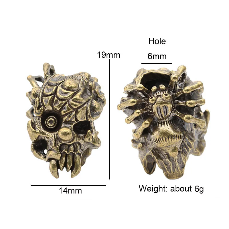 Perle Couteau Crâne En Cuivre Blanc - Pour Porte-clés, Bracelet, Pendentif - Neuf